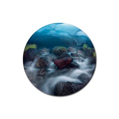 Iceland Cave Rubber Round Coaster (4 Pack)  by trendistuff