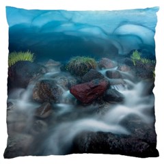 Iceland Cave Large Flano Cushion Cases (one Side) 