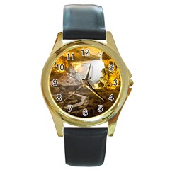 Ha Long Bay Round Gold Metal Watches by trendistuff