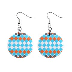 Tribal Pattern Mini Button Earrings by JDDesigns