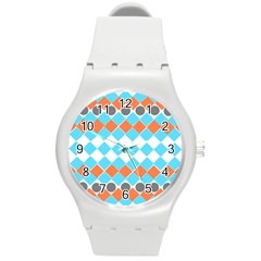 Tribal Pattern Round Plastic Sport Watch (m)