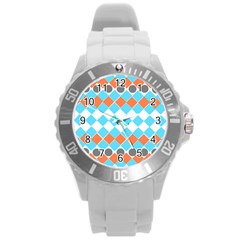 Tribal Pattern Round Plastic Sport Watch (l)