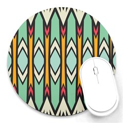 Rhombus And Arrows Pattern			round Mousepad by LalyLauraFLM