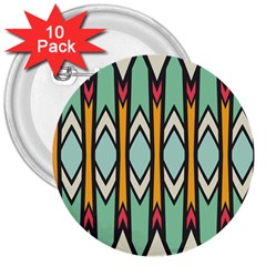 Rhombus And Arrows Pattern			3  Button (10 Pack) by LalyLauraFLM