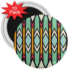 Rhombus And Arrows Pattern			3  Magnet (10 Pack) by LalyLauraFLM