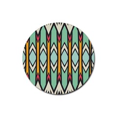 Rhombus And Arrows Pattern			rubber Round Coaster (4 Pack) by LalyLauraFLM