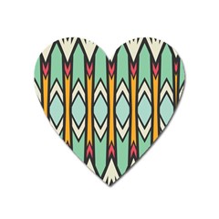 Rhombus And Arrows Pattern			magnet (heart) by LalyLauraFLM