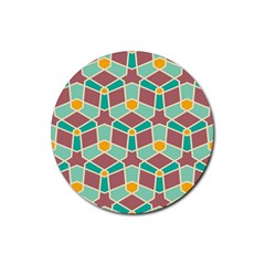 Stars And Other Shapes Pattern			rubber Coaster (round) by LalyLauraFLM