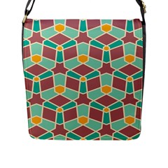 Stars And Other Shapes Pattern			flap Closure Messenger Bag (l) by LalyLauraFLM