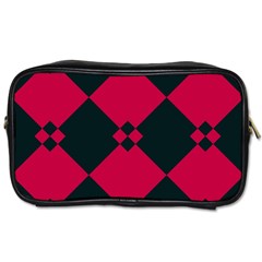 Black Pink Shapes Pattern Toiletries Bag (two Sides) by LalyLauraFLM