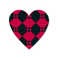 Black Pink Shapes Pattern			magnet (heart) by LalyLauraFLM