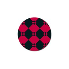 Black Pink Shapes Pattern			golf Ball Marker by LalyLauraFLM