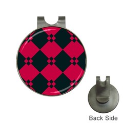 Black Pink Shapes Pattern			golf Ball Marker Hat Clip by LalyLauraFLM