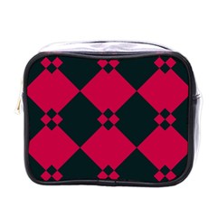 Black Pink Shapes Pattern			mini Toiletries Bag (one Side) by LalyLauraFLM