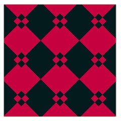 Black Pink Shapes Pattern Satin Scarf