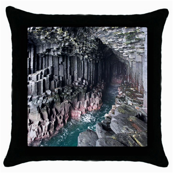 FINGALS CAVE Throw Pillow Cases (Black)