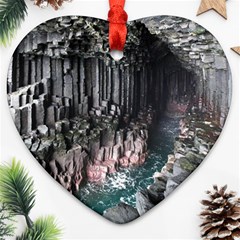 Fingals Cave Heart Ornament (2 Sides) by trendistuff