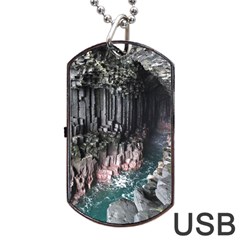 Fingals Cave Dog Tag Usb Flash (one Side)