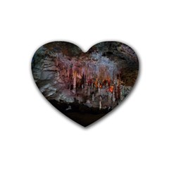 Caves Of Drach Rubber Coaster (heart)  by trendistuff