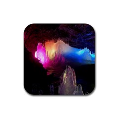 Cave In Iceland Rubber Coaster (square)  by trendistuff