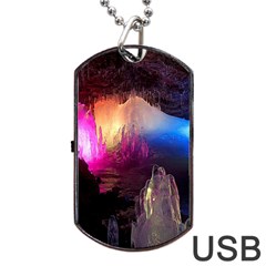 Cave In Iceland Dog Tag Usb Flash (one Side)