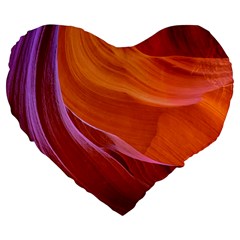 Antelope Canyon 2 Large 19  Premium Heart Shape Cushions