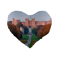 Windsor Castle Standard 16  Premium Heart Shape Cushions by trendistuff