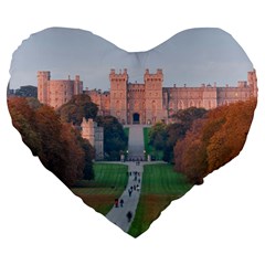 Windsor Castle Large 19  Premium Heart Shape Cushions by trendistuff