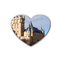 Segovia Castle Rubber Coaster (heart)  by trendistuff