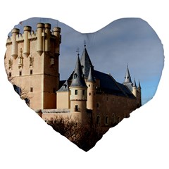 Segovia Castle Large 19  Premium Flano Heart Shape Cushions