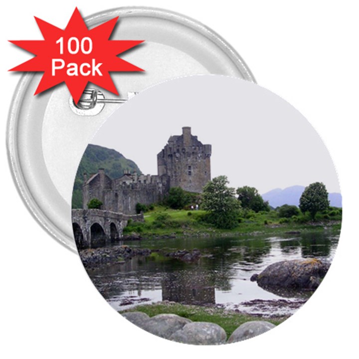 SCOTLAND EILEAN DONAN 3  Buttons (100 pack) 