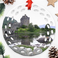 Scotland Eilean Donan Ornament (round Filigree)  by trendistuff