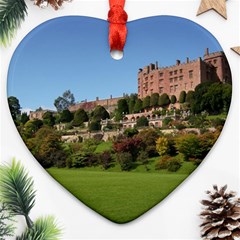 Powis Castle Terraces Heart Ornament (2 Sides) by trendistuff