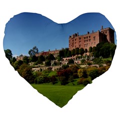 Powis Castle Terraces Large 19  Premium Flano Heart Shape Cushions by trendistuff