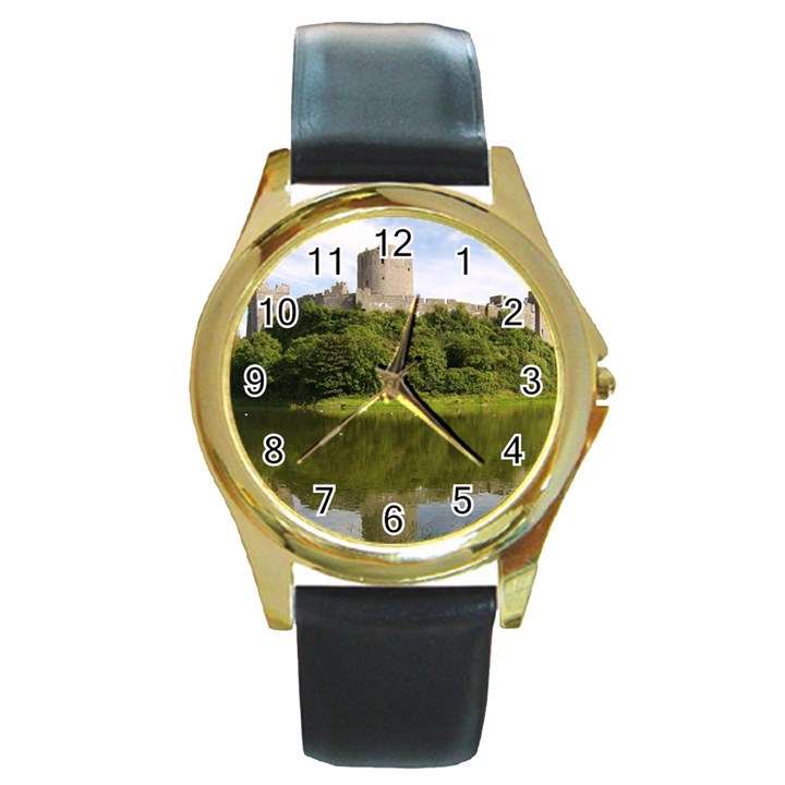 PEMBROKE CASTLE Round Gold Metal Watches