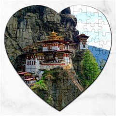 Paro Taktsang Jigsaw Puzzle (heart) by trendistuff