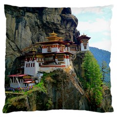 Paro Taktsang Large Flano Cushion Cases (one Side)  by trendistuff