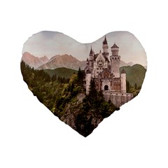 Neuschwanstein Castle Standard 16  Premium Heart Shape Cushions by trendistuff