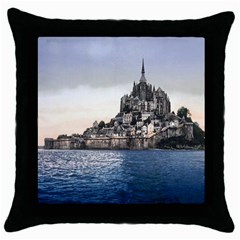 Le Mont St Michel 2 Throw Pillow Cases (black) by trendistuff