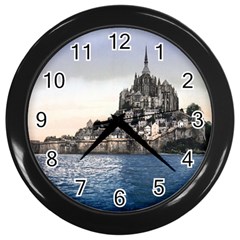 Le Mont St Michel 2 Wall Clocks (black) by trendistuff