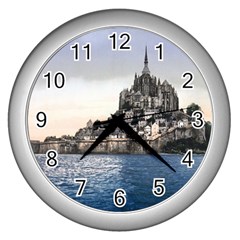 Le Mont St Michel 2 Wall Clocks (silver)  by trendistuff