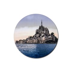 Le Mont St Michel 2 Rubber Round Coaster (4 Pack)  by trendistuff