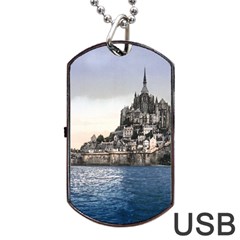 Le Mont St Michel 2 Dog Tag Usb Flash (one Side) by trendistuff