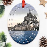 LE MONT ST MICHEL 2 Oval Filigree Ornament (2-Side)  Front