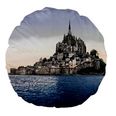 Le Mont St Michel 2 Large 18  Premium Flano Round Cushions by trendistuff