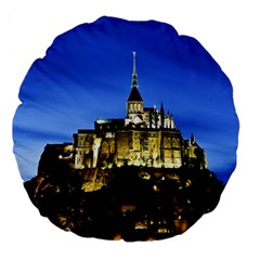 Le Mont St Michel 1 Large 18  Premium Round Cushions by trendistuff