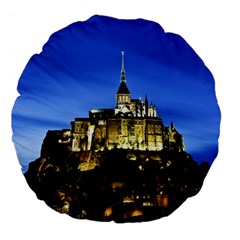 Le Mont St Michel 1 Large 18  Premium Flano Round Cushions by trendistuff