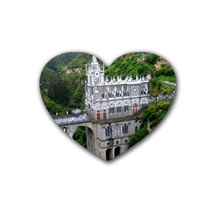 Las Lajas Sanctuary 2 Rubber Coaster (heart)  by trendistuff