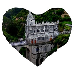 Las Lajas Sanctuary 2 Large 19  Premium Heart Shape Cushions