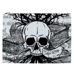 Skull & Books Cosmetic Bag (xxl)  by waywardmuse